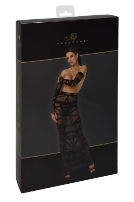 Jupe longue fendue Bondesque F360 - Noir Handmade