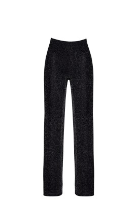 Pantalon en maille pailletée Onyx F374 - Noir Handmade