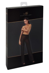 Pantalon en maille pailletée Onyx F374 - Noir Handmade
