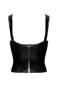 Corset en vinyle Dominae F379 - Noir Handmade