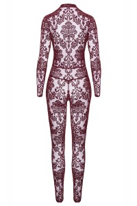 Combinaison en tulle floqué Kink Royal F382 - Noir Handmade