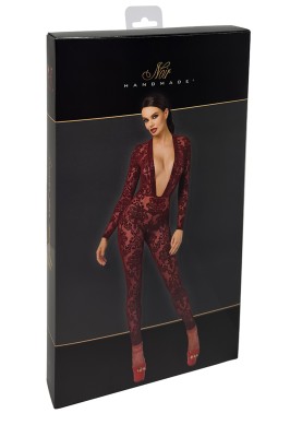 Combinaison en tulle floqué Kink Royal F382 - Noir Handmade