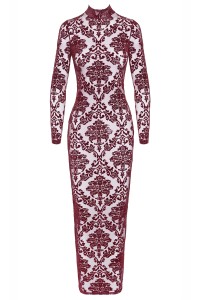 Robe fendue en tulle floqué Kink Royal F383 - Noir Handmade