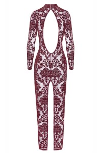 Robe fendue en tulle floqué Kink Royal F383 - Noir Handmade