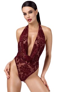 Body en tulle floqué Kink Royal F386 - Noir Handmade