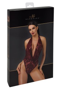Body en tulle floqué Kink Royal F386 - Noir Handmade