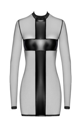 Mini robe tulle et wetlook Crossfire F369 - Noir Handmade