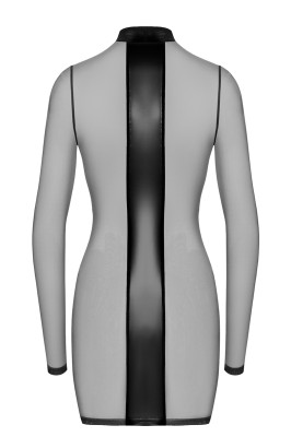 Mini robe tulle et wetlook Crossfire F369 - Noir Handmade