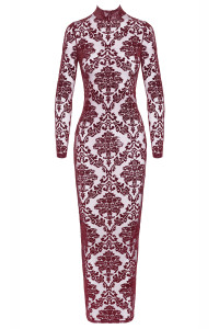 Robe fendue en tulle floqué Kink Royal F383 - Noir Handmade