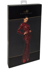 Robe fendue en tulle floqué Kink Royal F383 - Noir Handmade