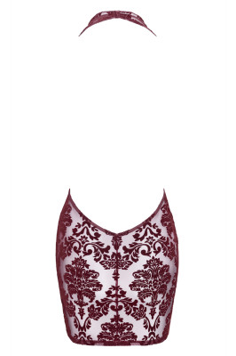 Mini robe dos nu en tulle floqué Kink Royal F385 - Noir Handmade