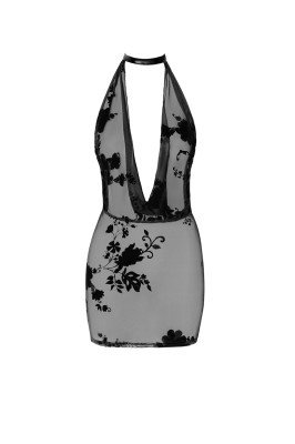 Mini robe dos nu Mythos F313 tulle floqué